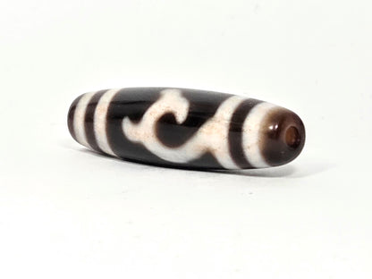 At-043026-GT End A, warm medium brown end cap, small centred drill hole, chocolate-brown body, unretouched