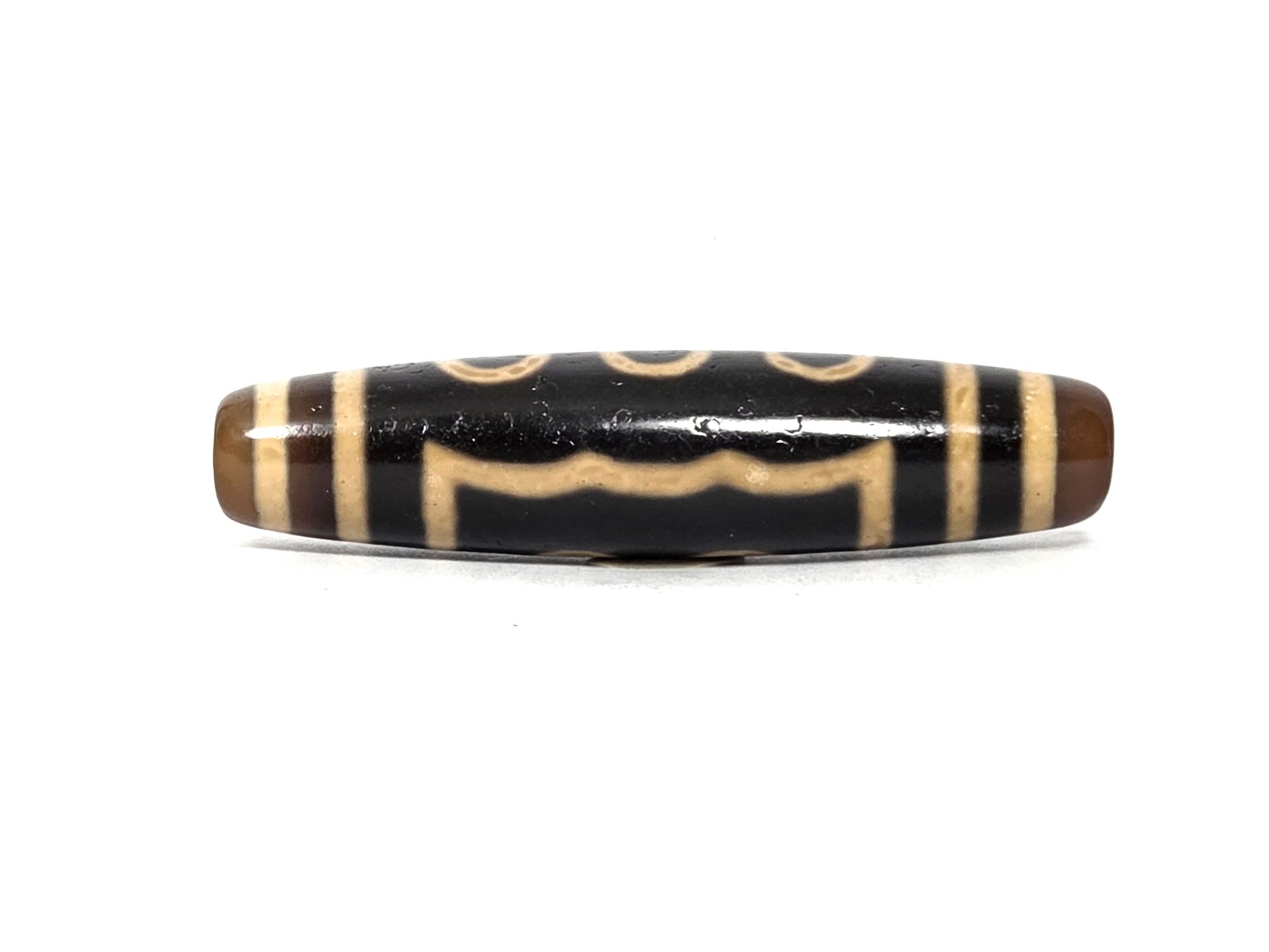 N-090126-5E2 new five eye dzi pitch-black agate wave band bracket side face unretouche