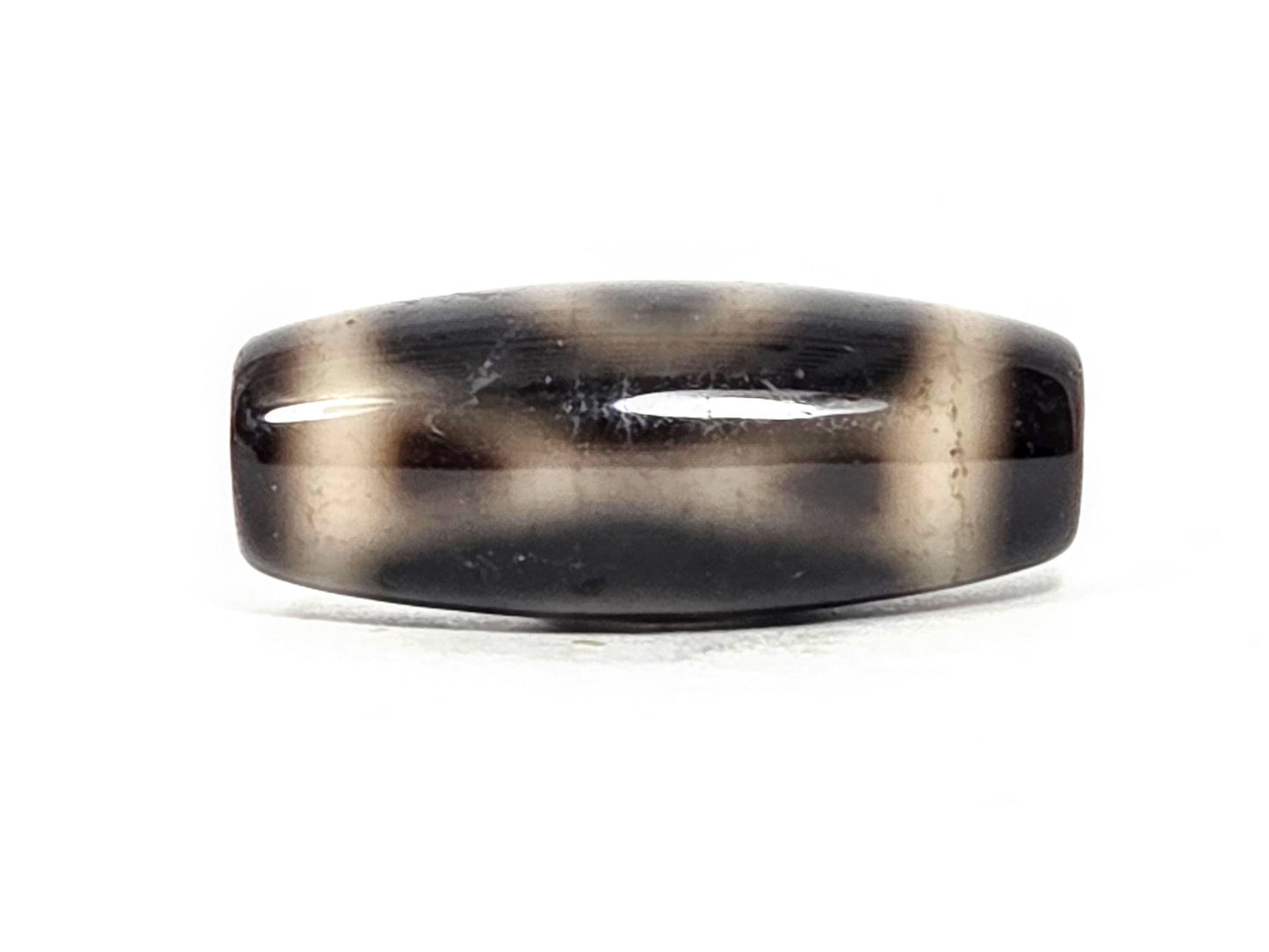 Two Eye motif N-FA-071426-2E face B — broader softer eye halo, deep grey-brown transitional band, unretouched.