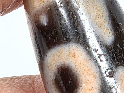 V-061026-6ETTBS macro eye ring, cinnabar dots within halo, white blemish disclosed, dark pupil, unretouched